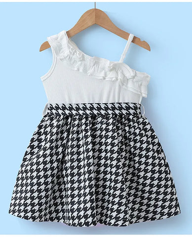 Mark & Mia Sleeveless Printed Frock with Hat - Black